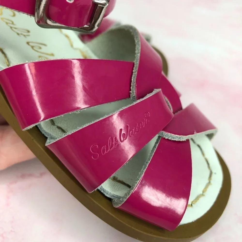 Saltwater sandals‎ glossy magenta pink size 6 infant - Picture 3 of 10